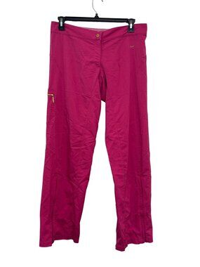 Nike Womens Pink Sphere Dry Athletic Pants L With Zipper Pocket 32" Inseam